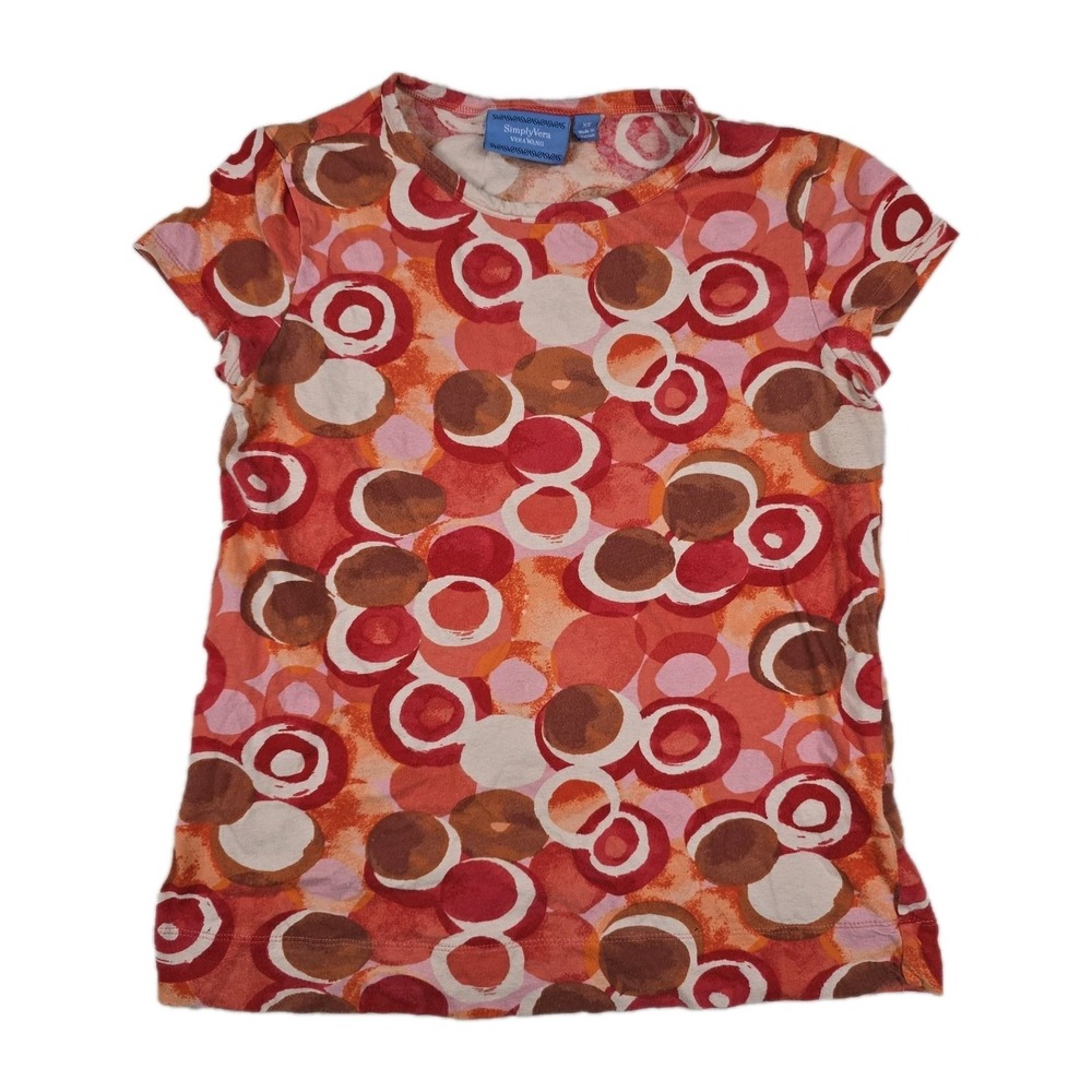 Simply Vera Wang Women's Size XS Abstract Artsy‎ Dot T-Shirt Red